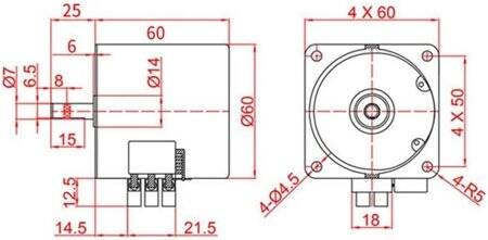 AC110V 14W 60KTYZ Permanent Magnet Synchronous Motor 30RPM - 5