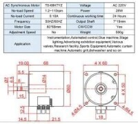 AC110V 28W 68KTYZ Permanent Magnet Synchronous Motor 10RPM - 5