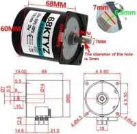 AC110V 28W 68KTYZ Permanent Magnet Synchronous Motor 110RPM - 3