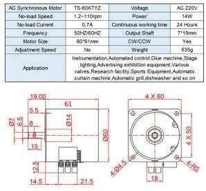 AC110V 28W 68KTYZ Permanent Magnet Synchronous Motor 5RPM - 4