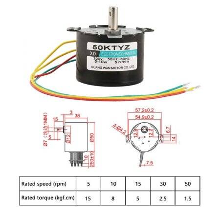 AC220V 4W 49KTYZ Permanent Magnet Synchronous Motor 15RPM - 3