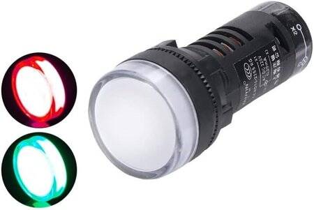 AC/DC12V AD16-22SS Red+Green LED Dual-Color Signal Indicator Light - 1