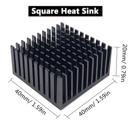 Aluminum Heatsink With Blue Thermal Tape Size:40x40x20mm - 2