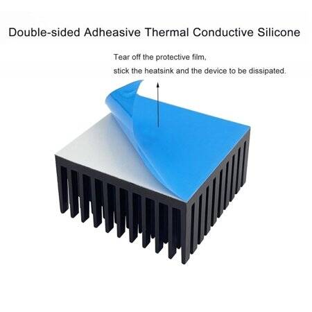 Aluminum Heatsink With Blue Thermal Tape Size:40x40x20mm - 3