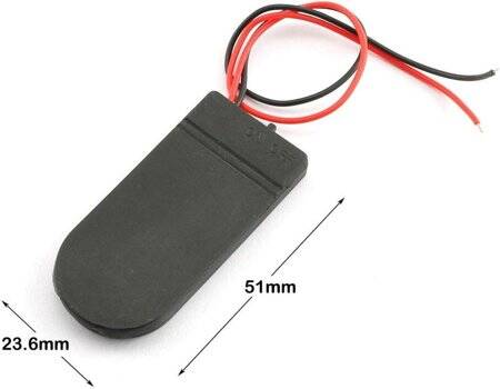 Black 2x Button Battery Case With Wire And Toggle Switch CR2032 - 4