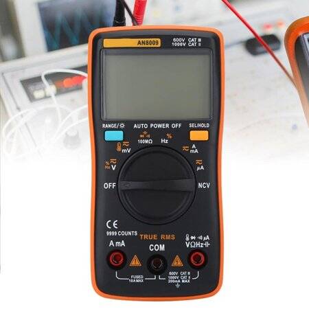 Black ANENG AN8009 Convenient Automatic Range Digital Multimeter With Battery - 5