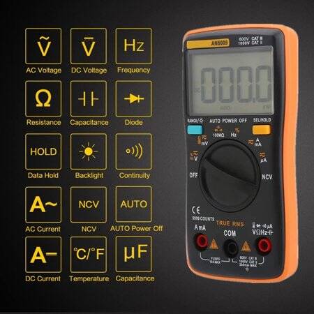 Black ANENG AN8009 Convenient Automatic Range Digital Multimeter Without Battery - 4