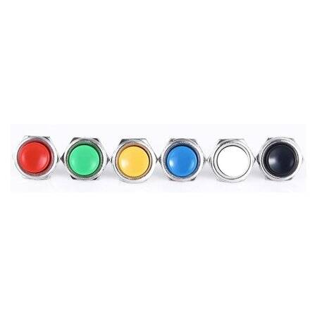 Black DS-212 16mm 2 PIN Momentary Self-Reset Off-On Round Button Switch - 3