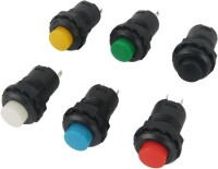 Black DS-428 12mm 2 PIN Self-Locking On-Off Push Button Switch - 3