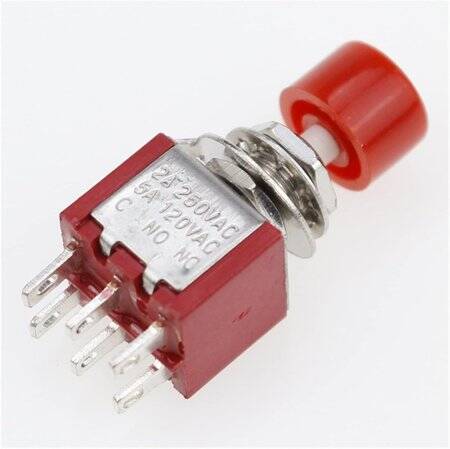 Black DS-622 6mm 6PIN Automatic Self-Reset Push Button Switches - 2