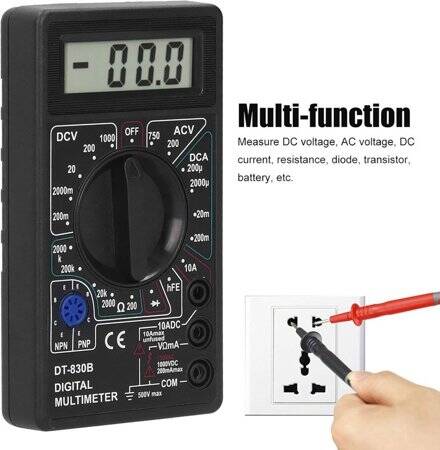 Black DT830B Digital Multimeter Without Battery - 2