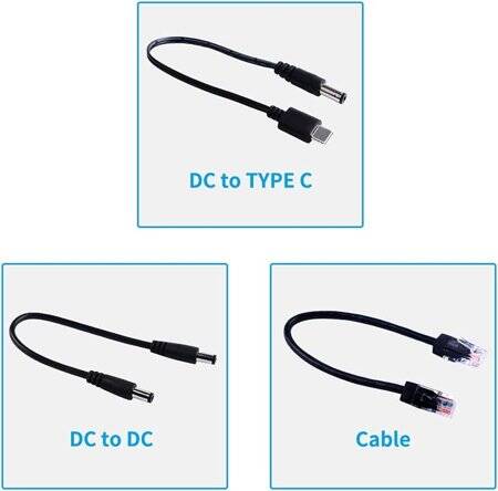 Black Gigabit PoE Combiner 5-48V/2A - Type C - 2