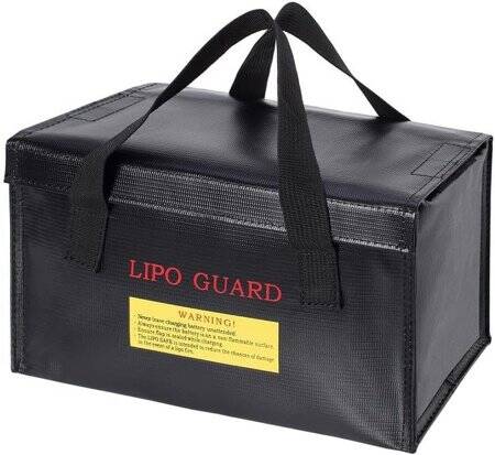 Black Lithium Battery Explosion-Proof Bag/Protection Bag Size: 260x130x150mm - 1