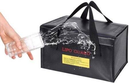 Black Lithium Battery Explosion-Proof Bag/Protection Bag Size: 260x130x150mm - 3