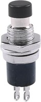 Black PBS-110 2 PIN 7mm Thread Momentary Self-Reset Push Button Switch - Press On-NO - 1