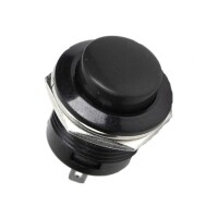 Black R13-507 16mm 2 PIN Momentary Self-Reset Round Cap Push Button Switch - 5