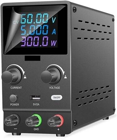 Black SPPS-B605D 60V5A Color Screen Coding Double Knob DC Regulated Power Supply With Cable 110V US Plug - 1