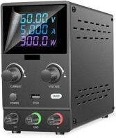 Black SPPS-B605D 60V5A Color Screen Coding Double Knob DC Regulated Power Supply With Cable 220V EU Plug - 1