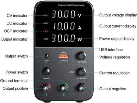 Black WPS1602H 160V 2A DC Adjustable RegulaTor Power Supply With Cable 220V EU Plug - 4