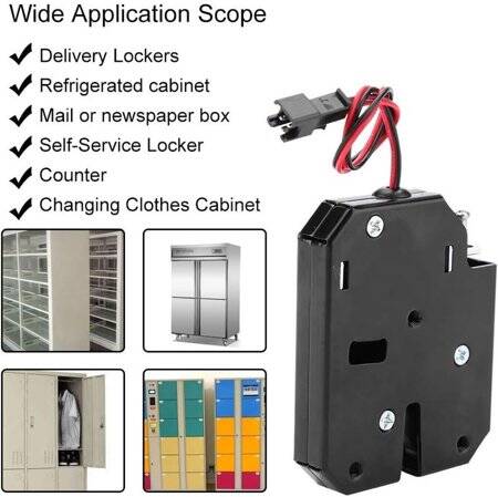 Black XG-07E DC12V 1-4A Small Locker Electromagnetic Lock Size:50x40x10mm - 5