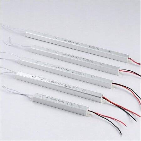 BlackxH-12V-72W 6A Led Ultra Thin Fiberglass Panel Slender Strip Switching Power Supply With Wire - 1