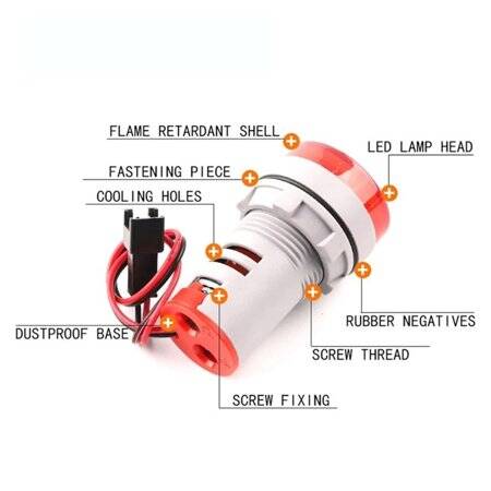 Blue 0-100A 22mm AD16-22FSA Square Cover LED Ammeter Indicator Light With Transformer - 3