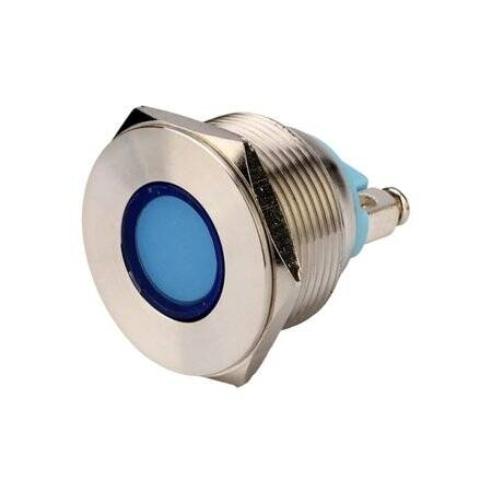 Blue 10-24V 16mm LED Metal Indicator Light - 4