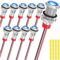 Blue 10-24V 8mm LED Metal Indicator Light - 1