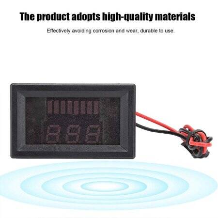 Blue 12-60V Dual Display Automatic Identification Waterproof Voltage Meter - 2