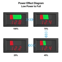 Blue 12-60V Dual Display Waterproof Voltage Electricity Meter - 3