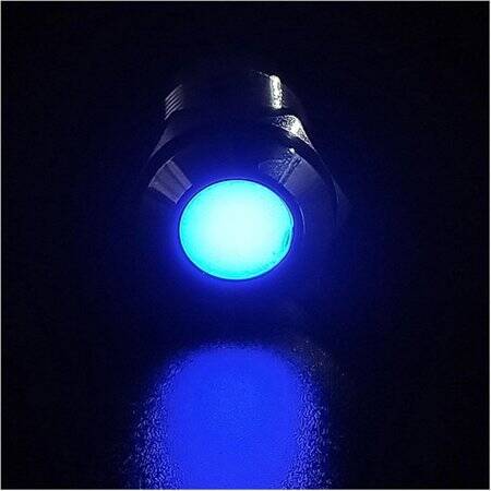 Blue 12V AD22C-6 LED Metal Indicator Light - 1