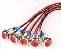 Blue 220V 10mm LED Metal Indicator Light With 15cm Cable - 1