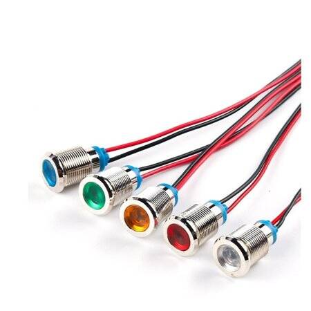 Blue 220V 12mm LED Metal Indicator Light - 1