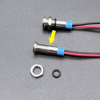 Blue 220V 6mm LED Metal Indicator Light With 15cm Cable - 4