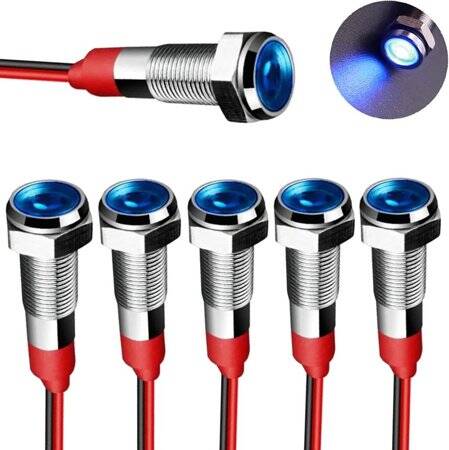 Blue 24V AD22C-12 LED Metal Indicator Light - 1