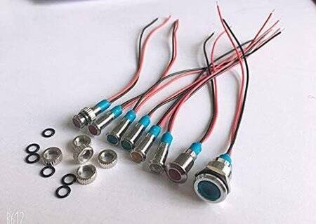 Blue 3-9V 8mm LED Metal Indicator Light - 1