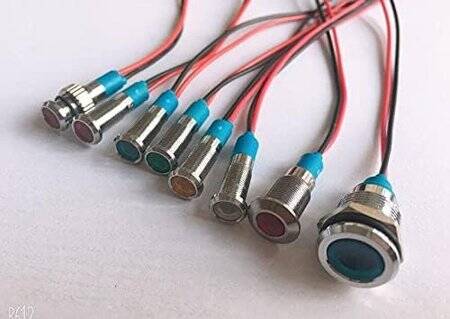 Blue 3-9V 8mm LED Metal Indicator Light - 2