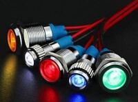 Blue 3-9V 8mm LED Metal Indicator Light - 3