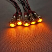 Blue 3-9V 8mm LED Metal Indicator Light With 15cm Cable - 2