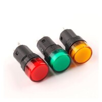 Blue AC/DC12V 16mm AD16-16E LED Power Pilot Signal Light Lamp - 2