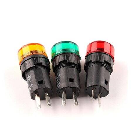 Blue AC220V 16mm AD16-16E LED Power Pilot Signal Light Lamp - 3