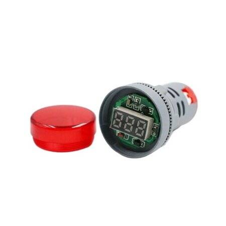 Blue AC60-500V 22mm AD16-22DSV LED Voltmeter Indicator Light With Small Digital Tube - 3