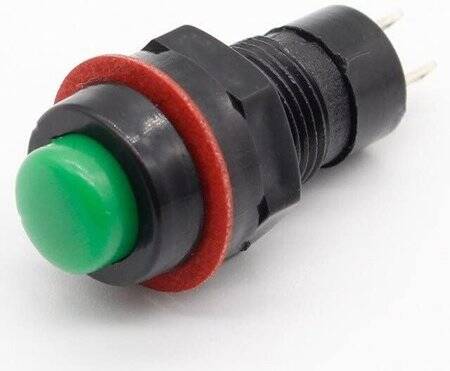 Blue DS-213 10mm 2 PIN Momentary Self-Reset Round Button Switch - 1