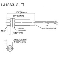 Blue Embedded Type LJ12A3-2-Z/BX Inductive Proximity Sensor Switch Note:DC Three - Wire NPN Normally Open - 4