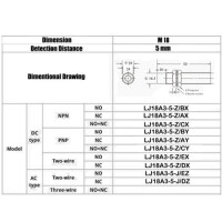 Blue LJ18A3-5-J/DZ AC90-250V Inductive Proximity Sensor Switch - 2