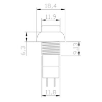 Blue PBS-11A 12mm 2 PIN Self-Locking Round Plastic Push Button Switch - 2