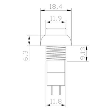 Blue PBS-11A 12mm 2 PIN Self-Locking Round Plastic Push Button Switch - 2