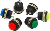 Blue R13-507 16mm 2 PIN Momentary Round Cap Push Button Switch - 1