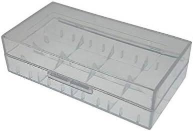 Blue Waterproof 2x 18650 Battery Portable Clear Plastic Storage Box Size: 78x42x21mm - 1