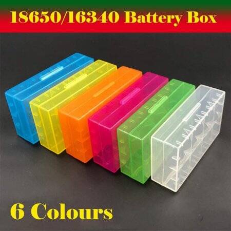 Blue Waterproof 2x 18650 Battery Portable Clear Plastic Storage Box Size: 78x42x21mm - 2